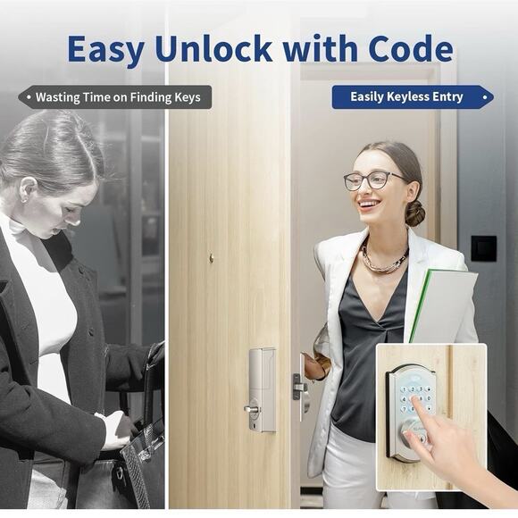 Electronic Keyless Entry Door Lock Digital Code Keypad - Picture 3 of 7